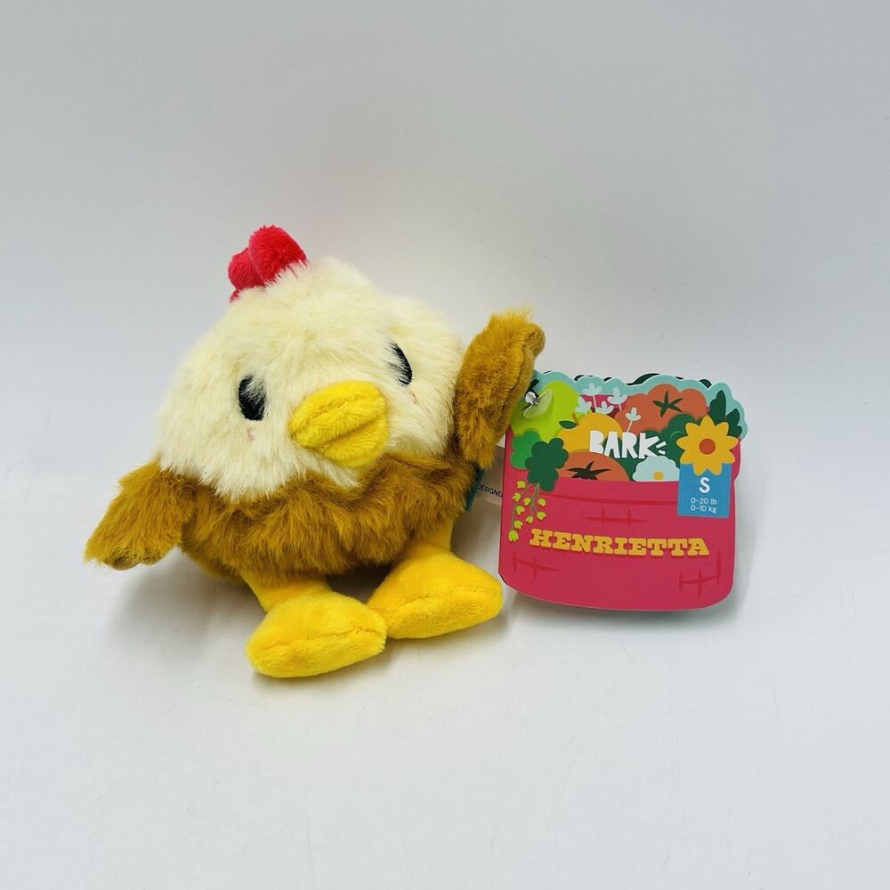 Bark Box S Henrietta Plush Dog Toy Crinkle Squeaker Whip-N-Flip Chicken New